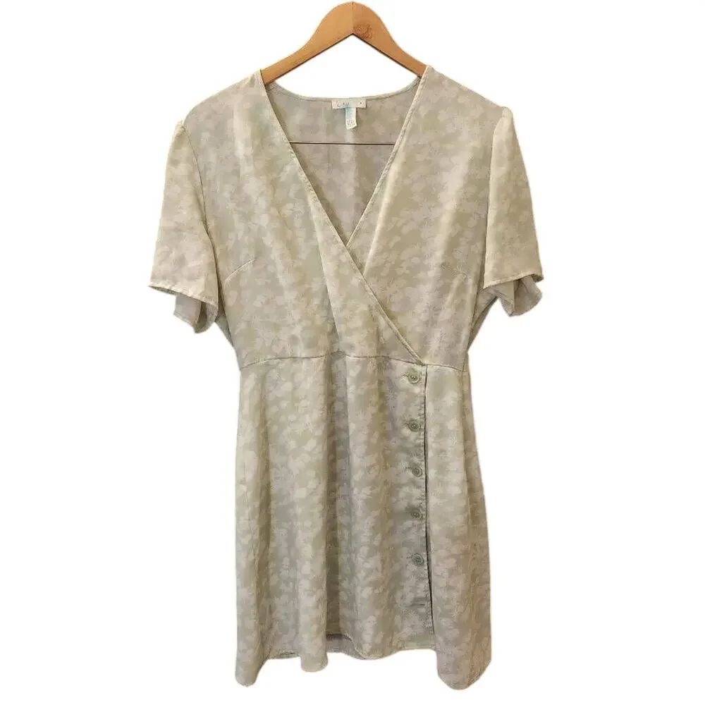 Leith Light Green Floral Mini Dress Size Large